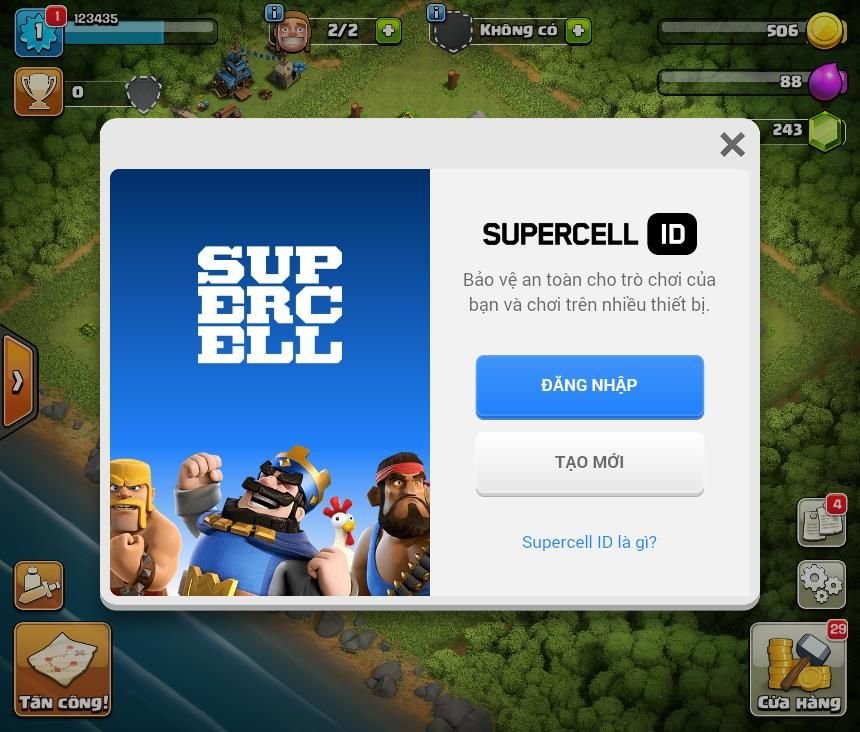 SuperCell ID - Hướng dẫn tạo tài khoản