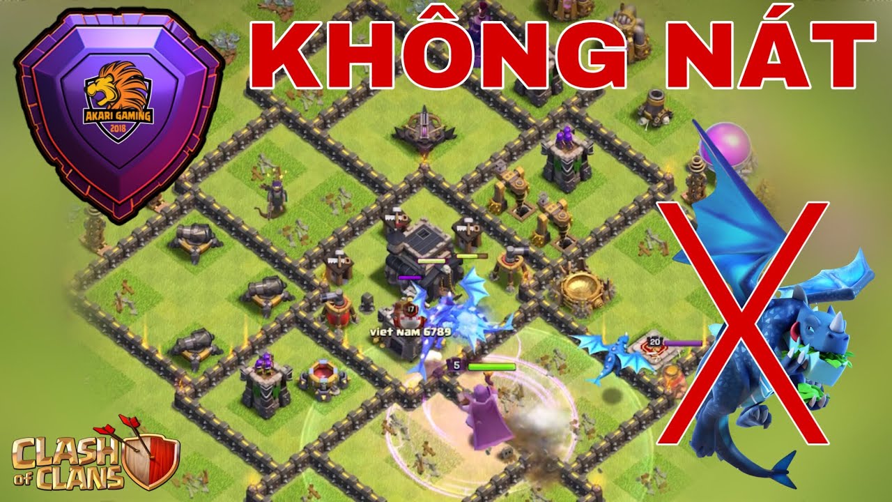 BASE TH9 BAY CÚP HUYỀN THOẠI RỒNG ĐIỆN TH11 KHÔNG NÁT Clash of clans | Akari Gaming