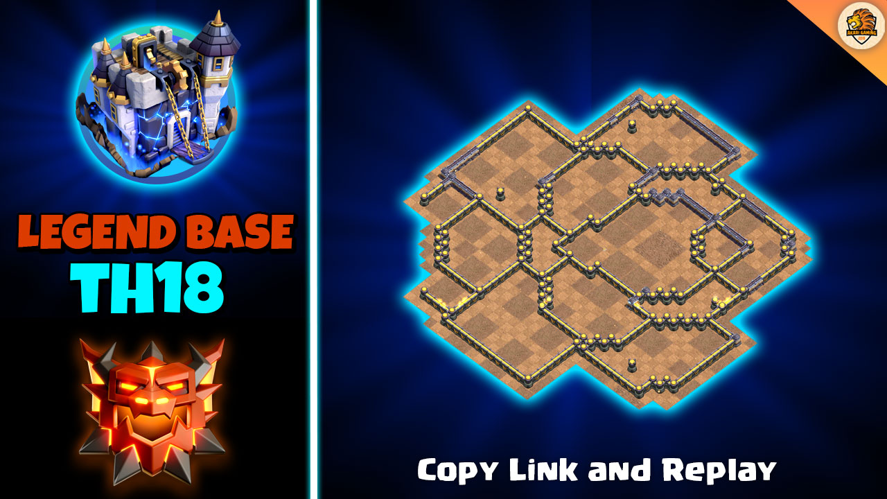 New Base TH18 Thủ 2 Sao Rank Huyền Thoại Có Chuông Tướng Clash of clans 