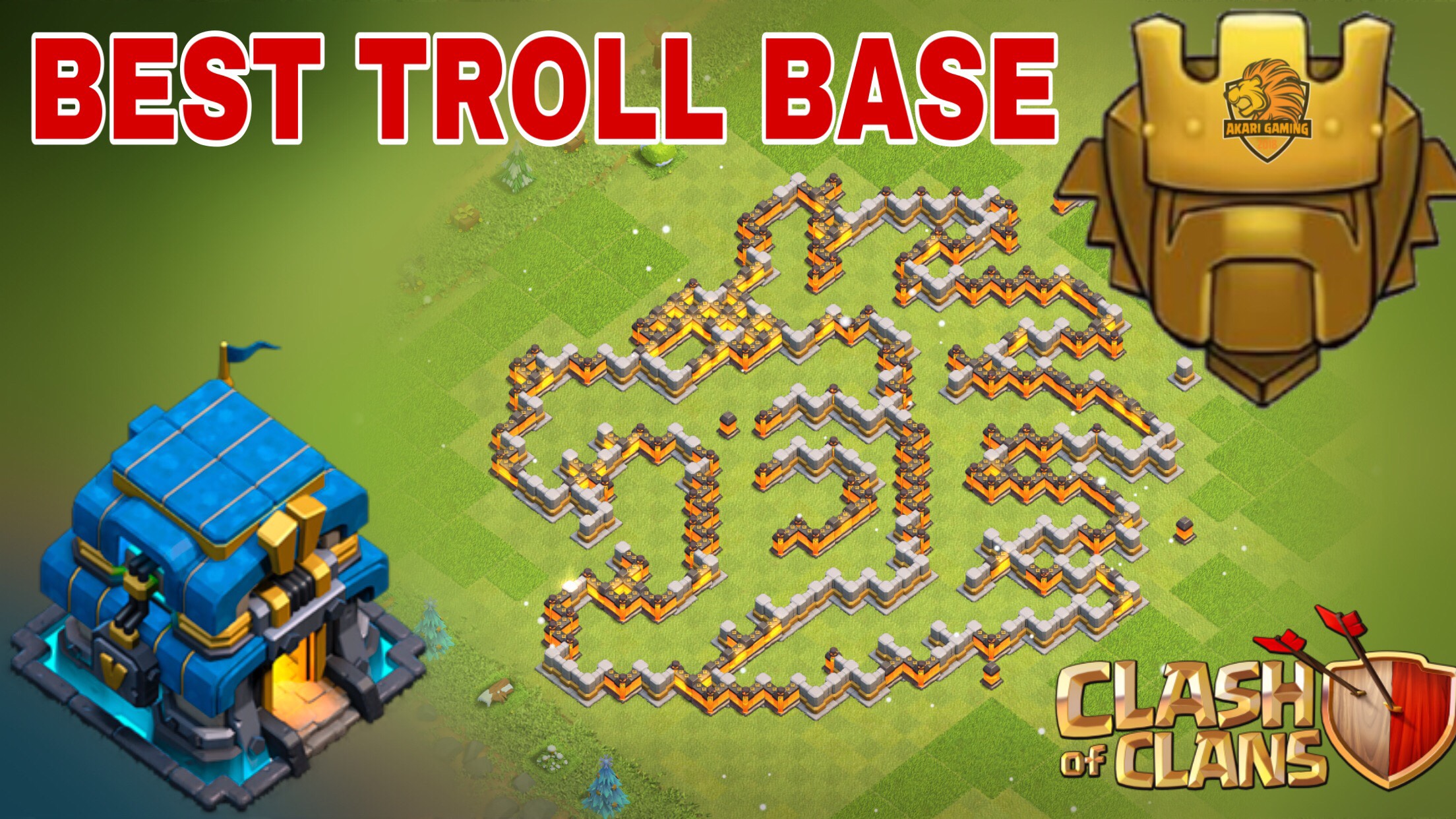 BASE TROLL ĐẦU SƯ TỬ LEO RANK TITAN CỰC CHẤT | Best Troll Base Clash of clans